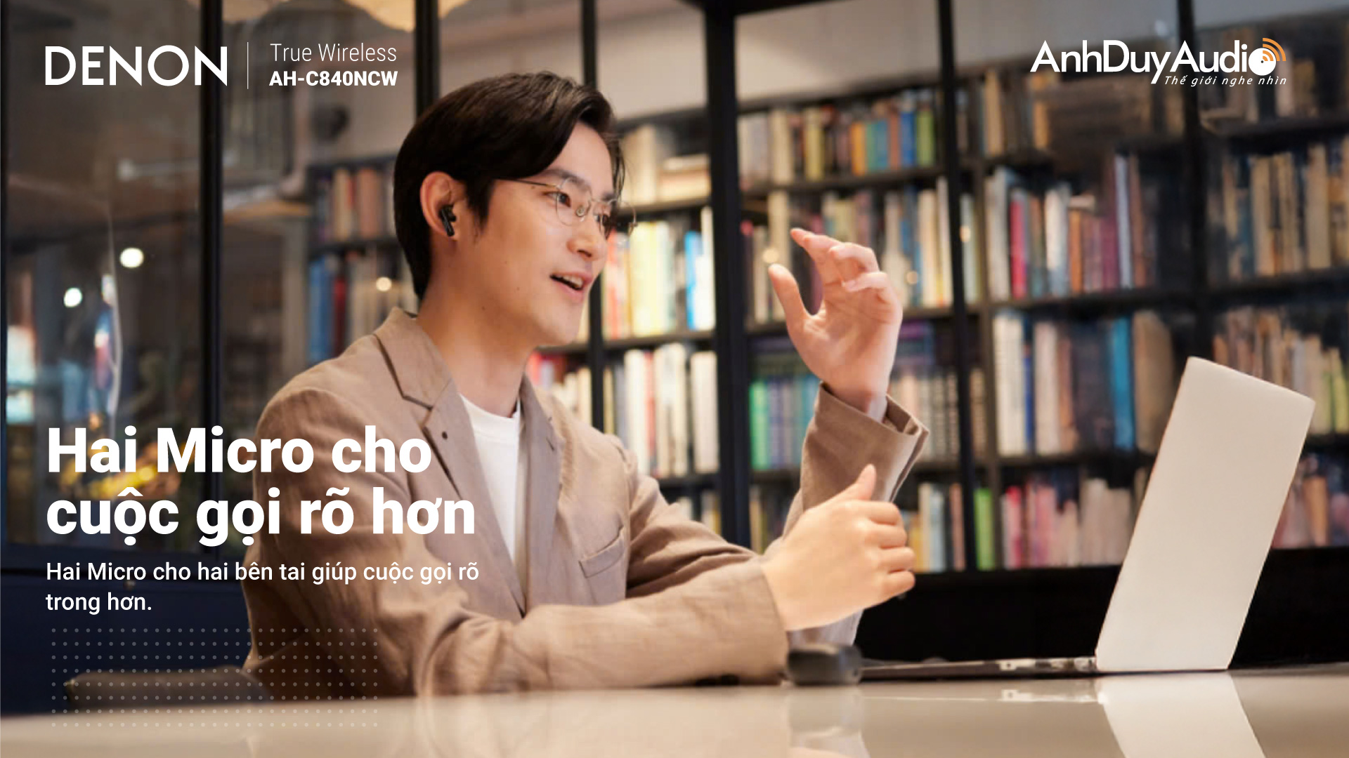 Tai nghe True Wireless DENON AH-C840NCW | Anh Duy Audio