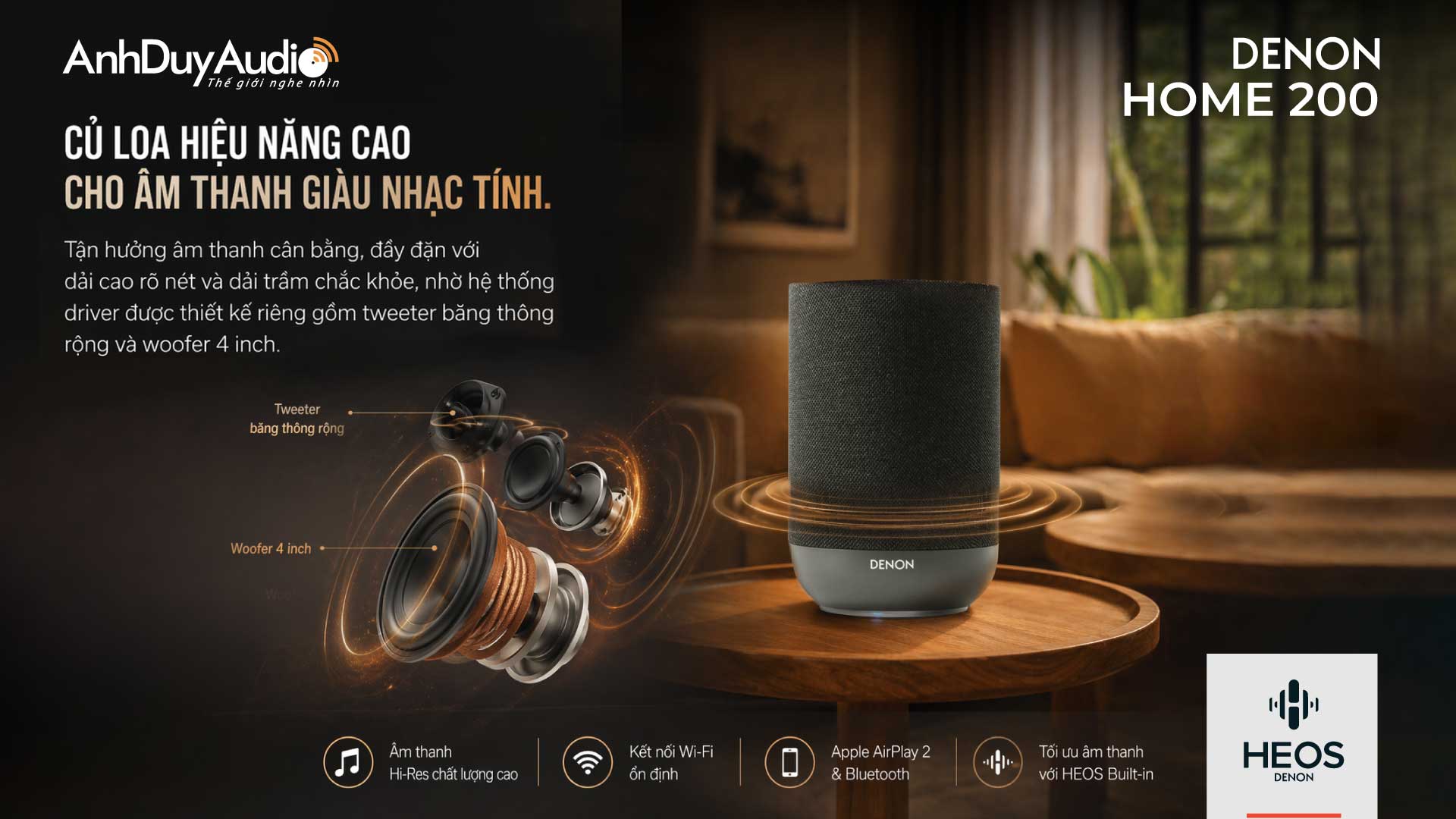 Loa không dây Denon Home 200 | Anh Duy Audio