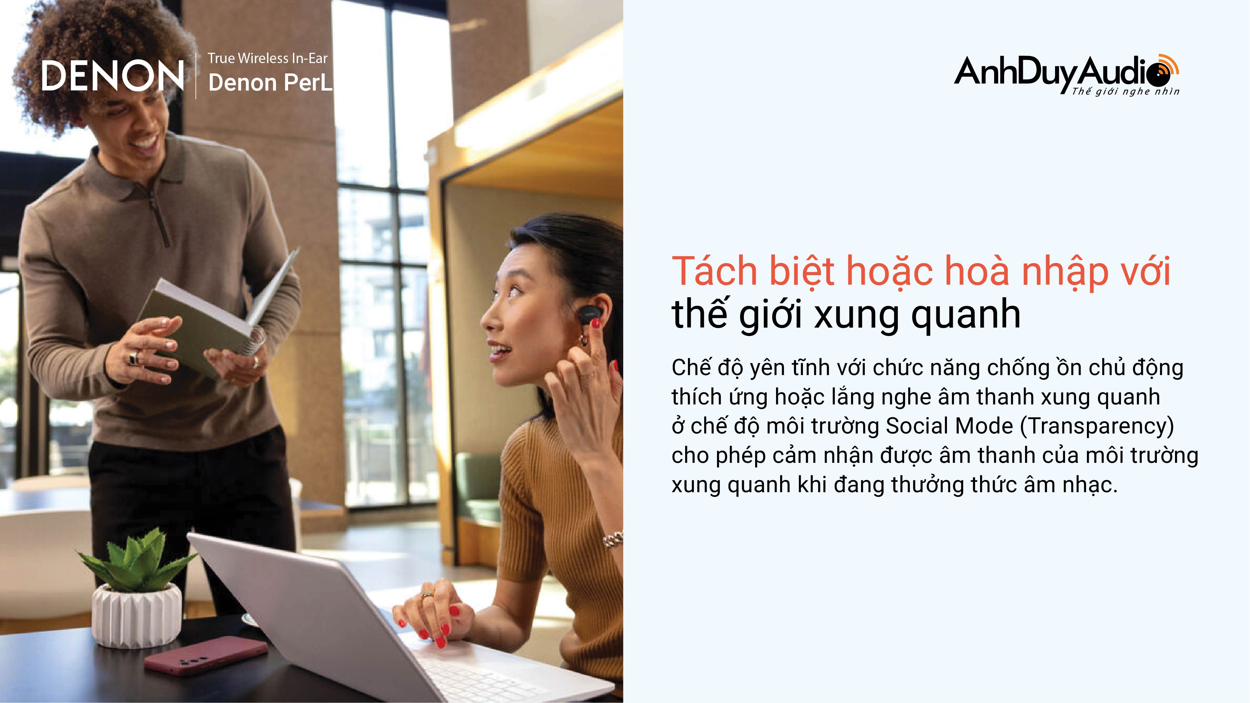 Tai nghe True Wireless Denon PerL | Anh Duy Audio