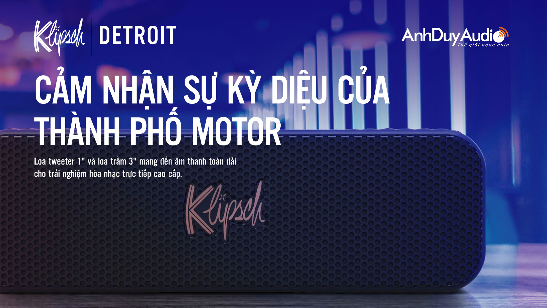 Loa di động Klipsch Detroit chống nước | Anh Duy Audio