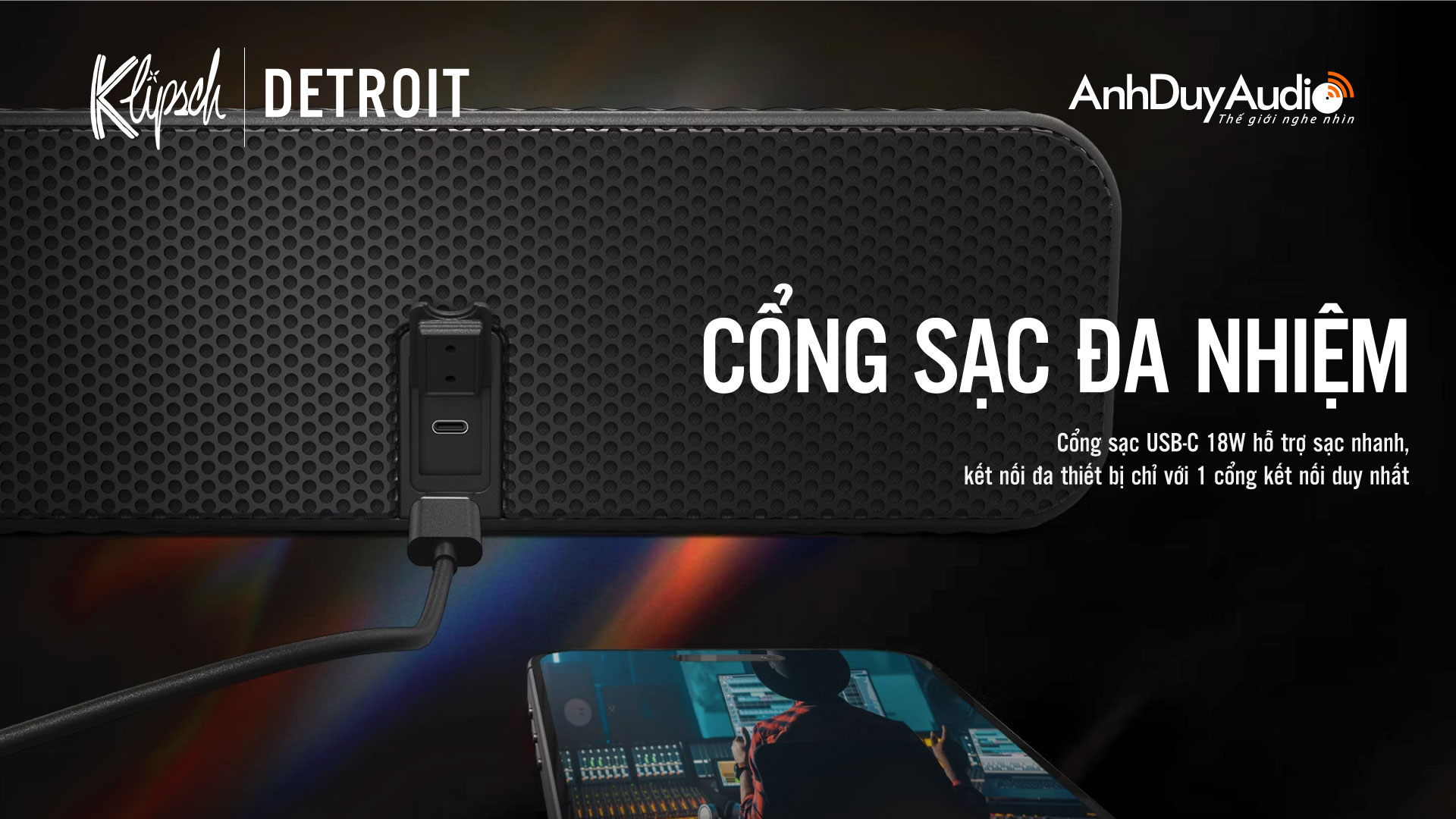 Loa di động Klipsch Detroit chống nước | Anh Duy Audio