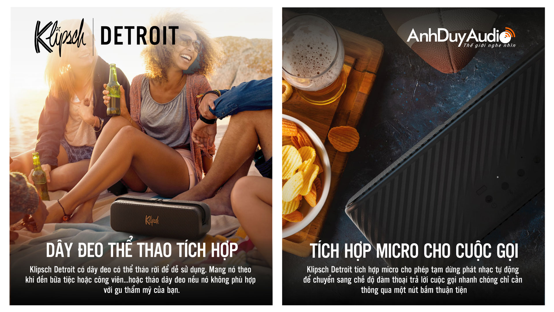 Loa di động Klipsch Detroit chống nước | Anh Duy Audio