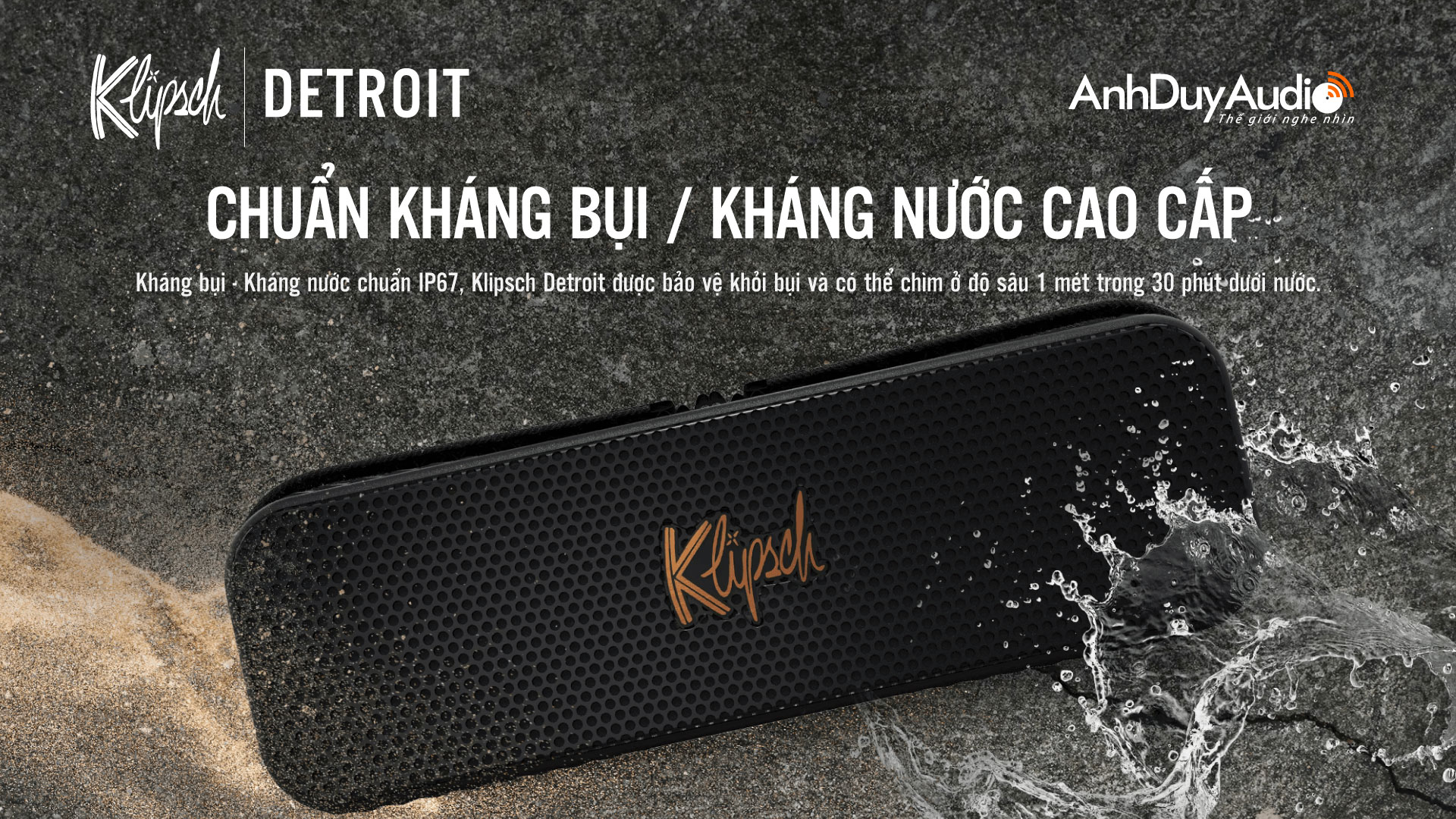 Loa di động Klipsch Detroit chống nước | Anh Duy Audio