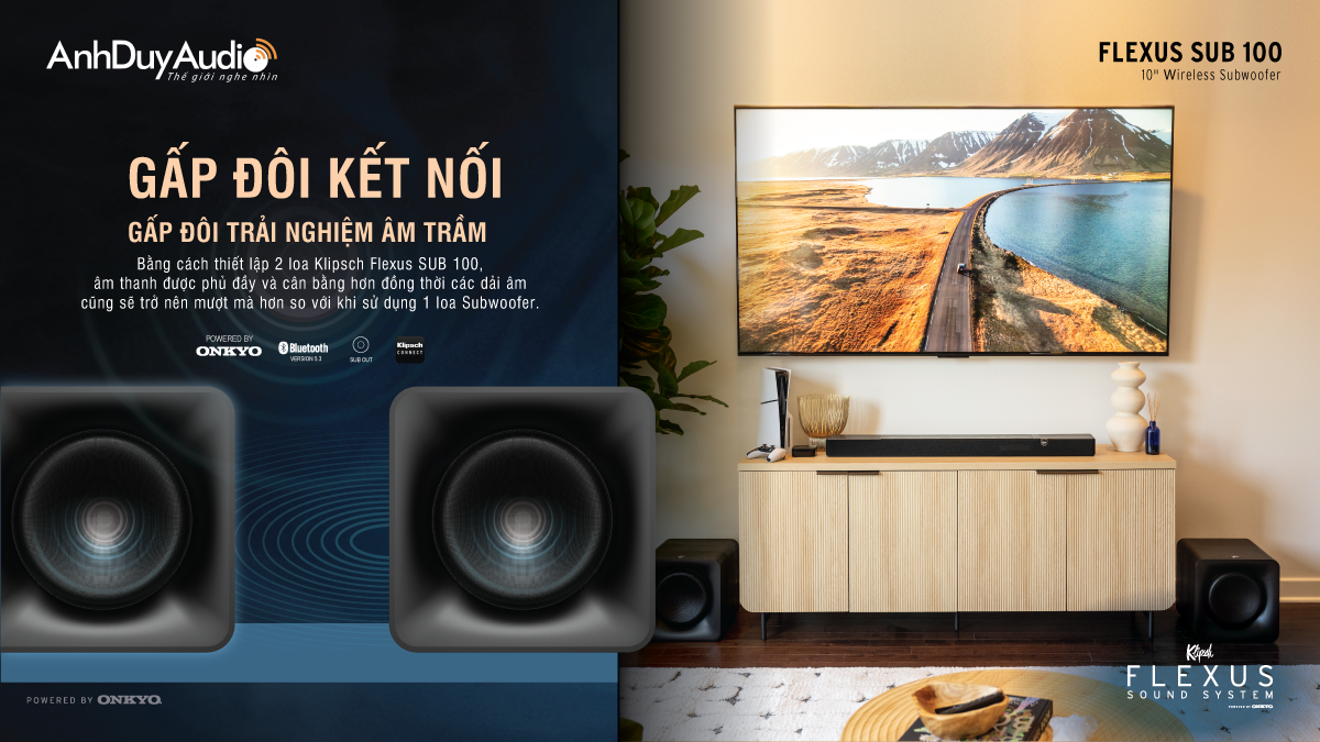 Loa Subwoofer không dây Klipsch Flexus SUB 100 | Anh Duy Audio