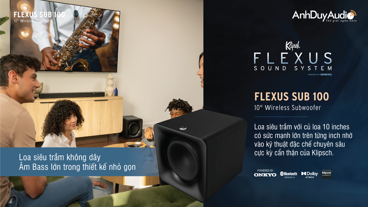 Loa Subwoofer không dây Klipsch Flexus SUB 100 | Anh Duy Audio