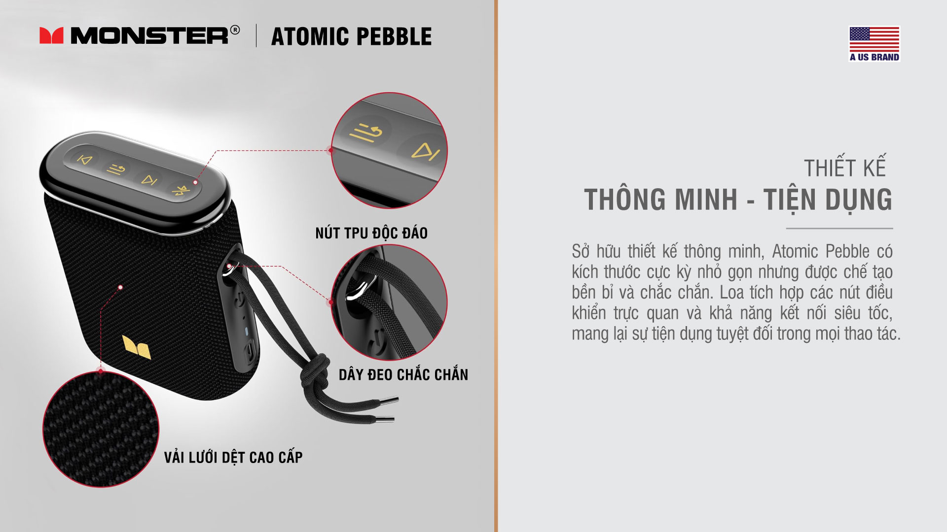 Loa Bluetooth di động Monster Atomic Pebble | Anh Duy Audio