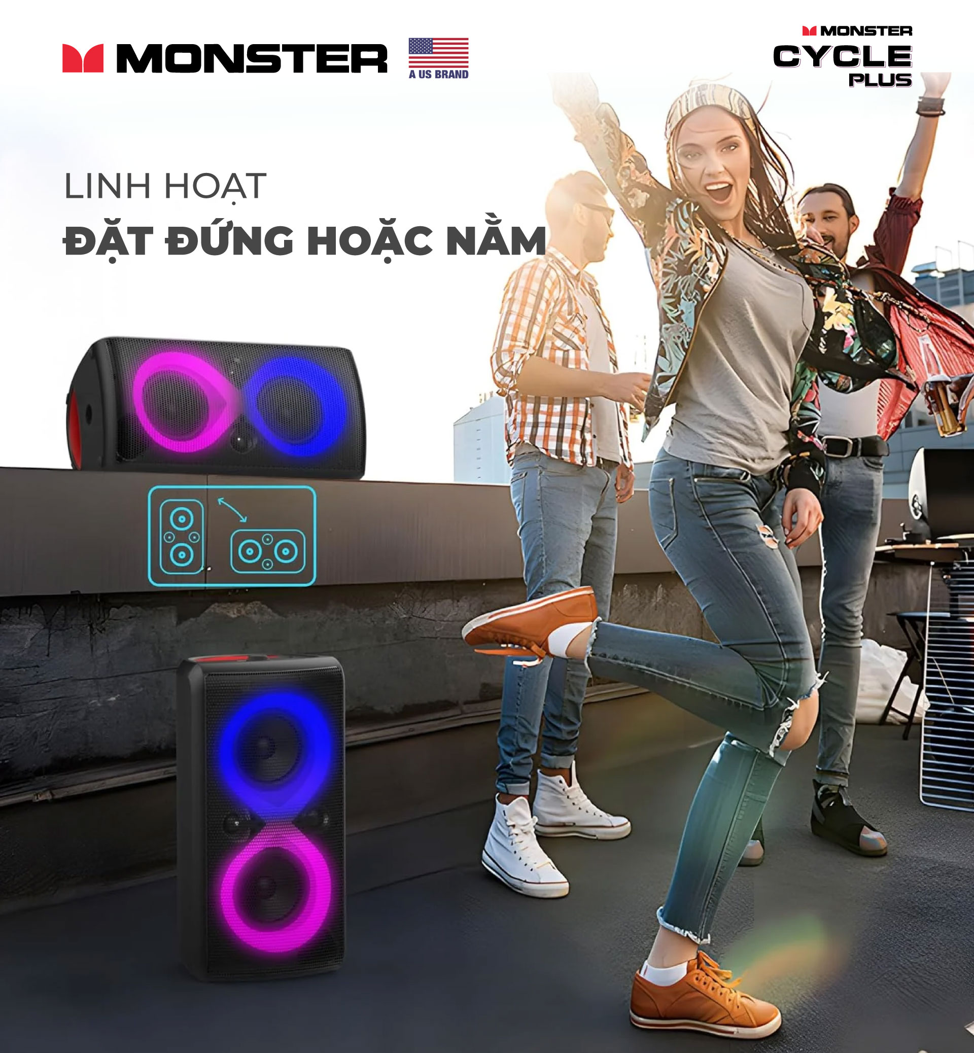 Loa karaoke di động chống nước Monster Cycle Plus | Anh Duy Audio