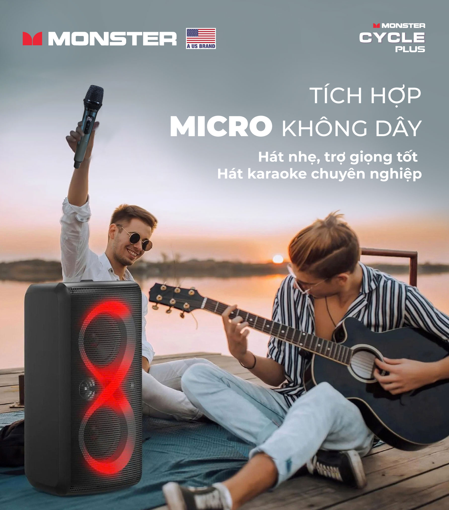 Loa karaoke di động chống nước Monster Cycle Plus | Anh Duy Audio
