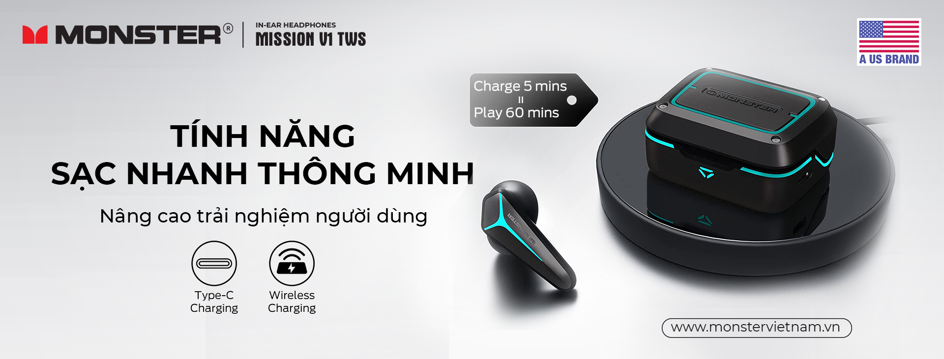 Tai nghe True Wireless Monster Mission V1 | Anh Duy Audio
