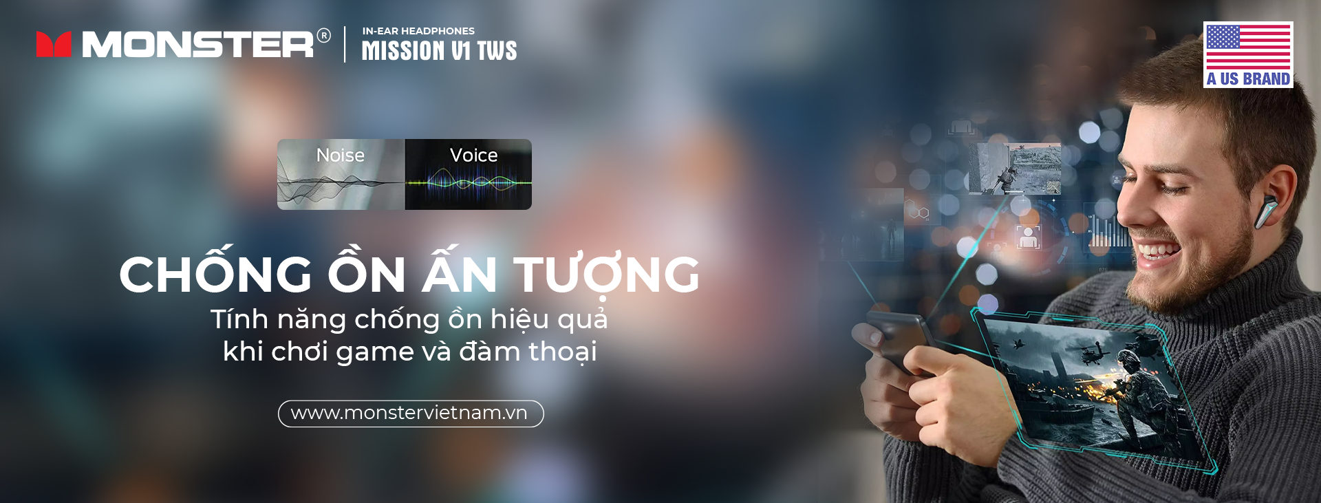 Tai nghe True Wireless Monster Mission V1 | Anh Duy Audio