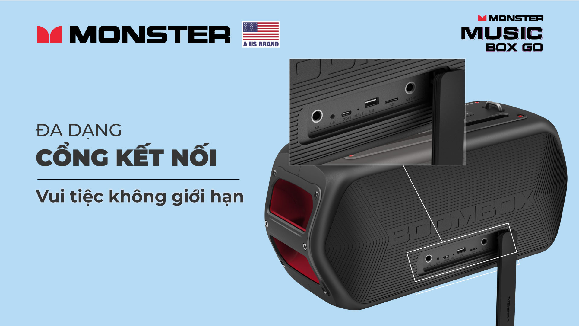  Loa karaoke di động chống nước Monster Musicbox Go | Anh Duy Audio