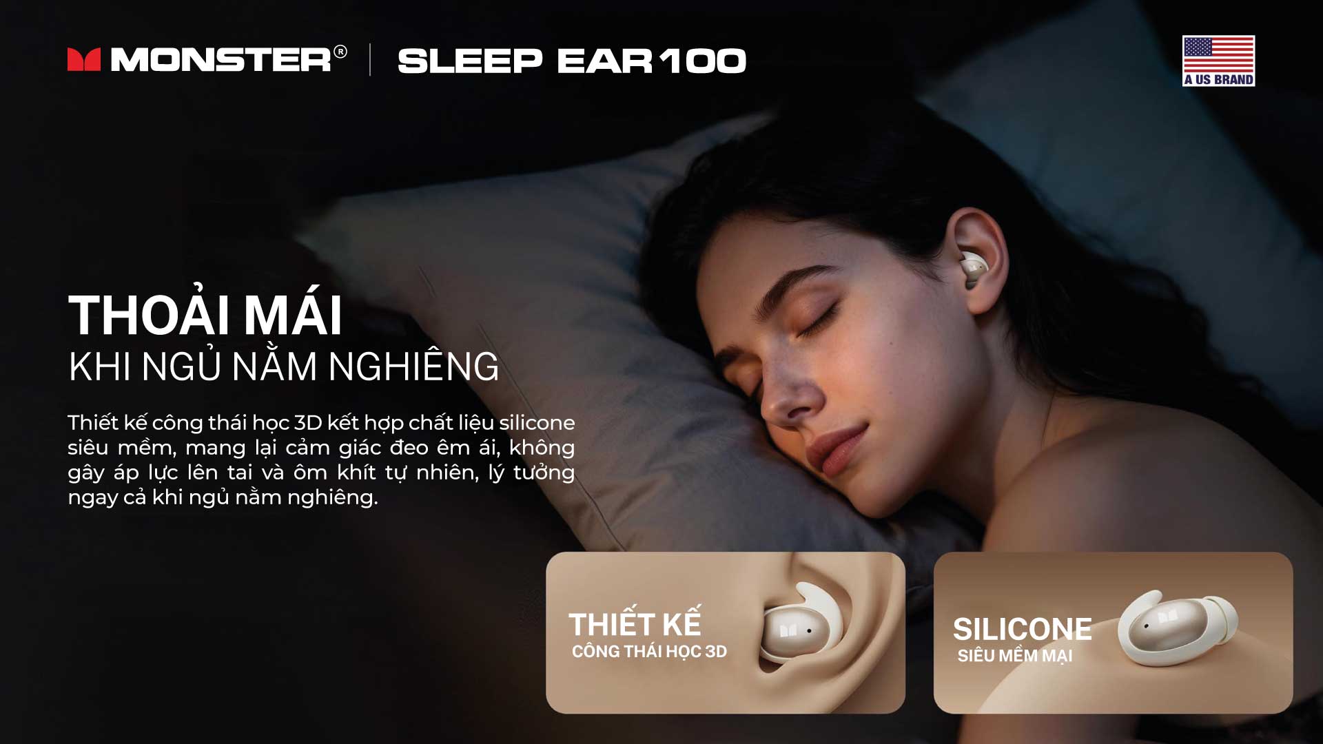 Tai nghe Sleep Wireless Earbuds Monster Sleep Ear100 | Anh Duy Audio