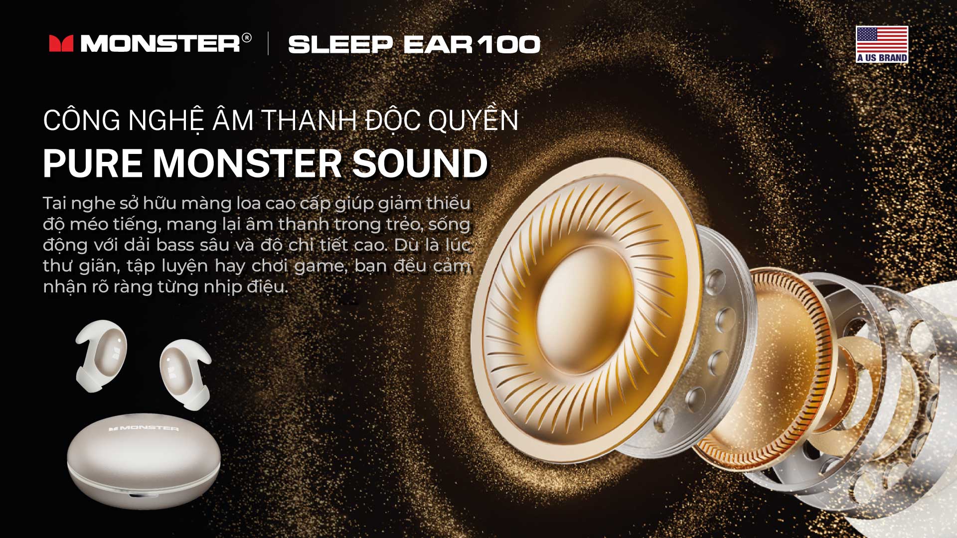 Tai nghe Sleep Wireless Earbuds Monster Sleep Ear100 | Anh Duy Audio