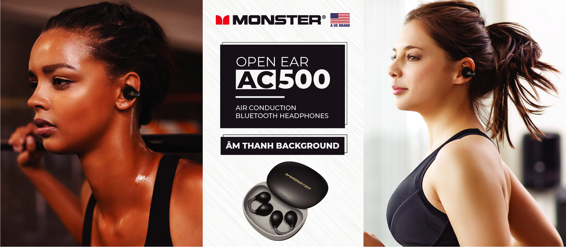 Tai Nghe True Wireless Open-Ear Monster AC500 | Anh Duy Audio