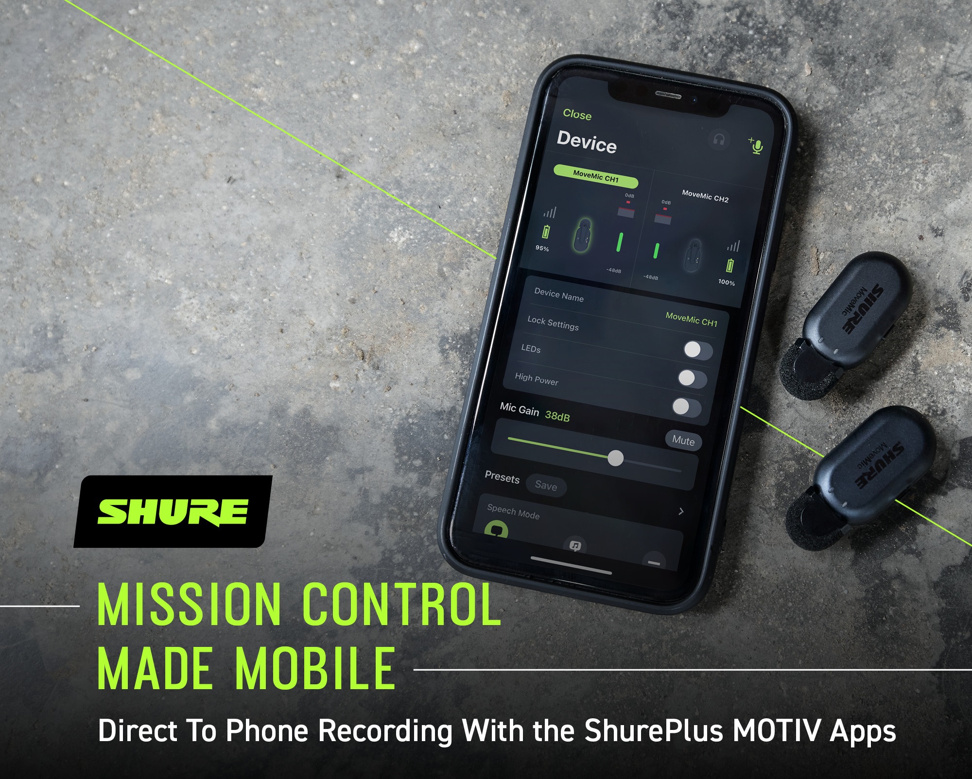 Micro không dây cài áo Shure MoveMic Two + Receiver Kit | Anh Duy Audio