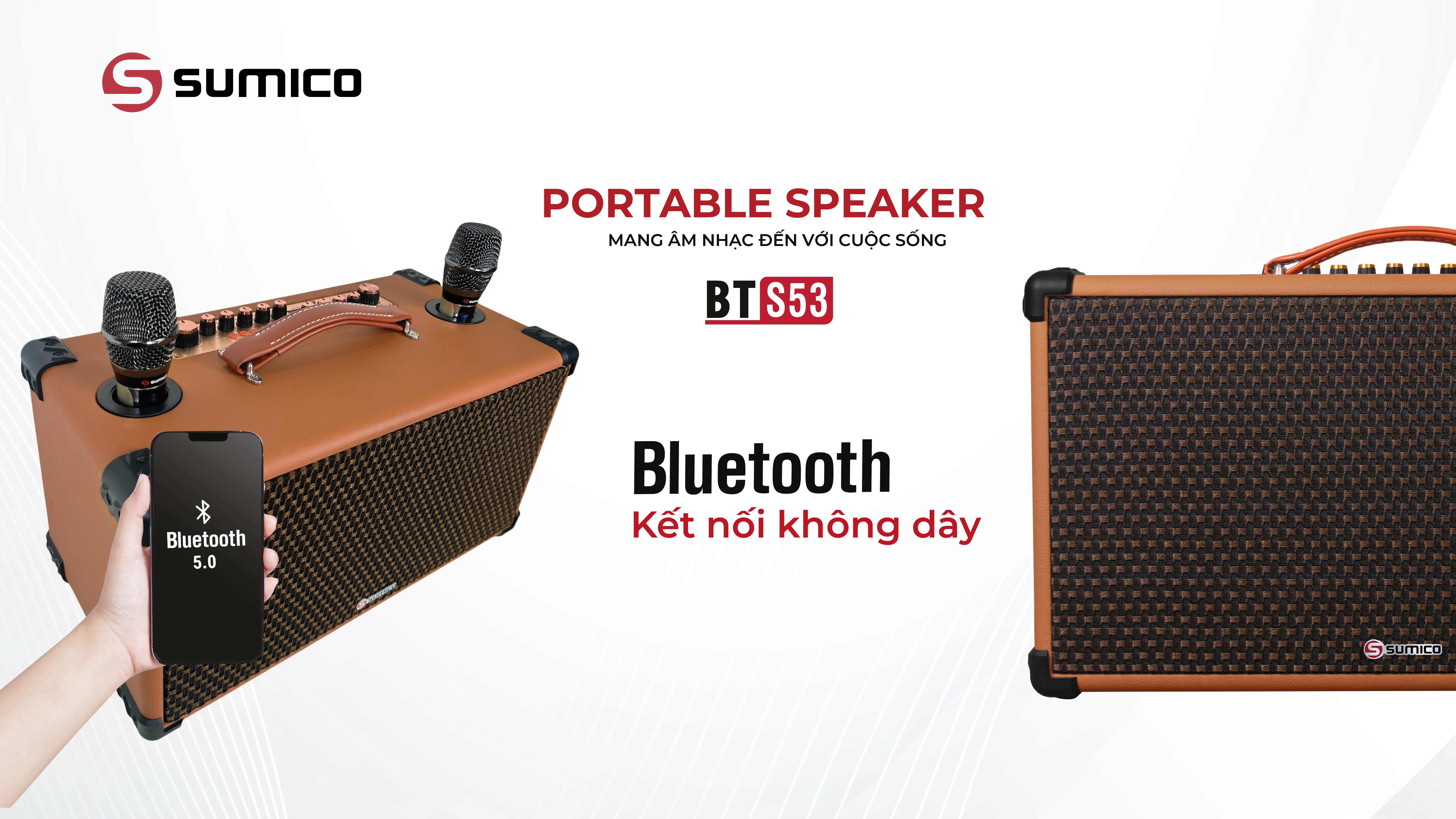 Loa Karaoke di động Sumico BT-S53 thiết kế 3 đường tiếng