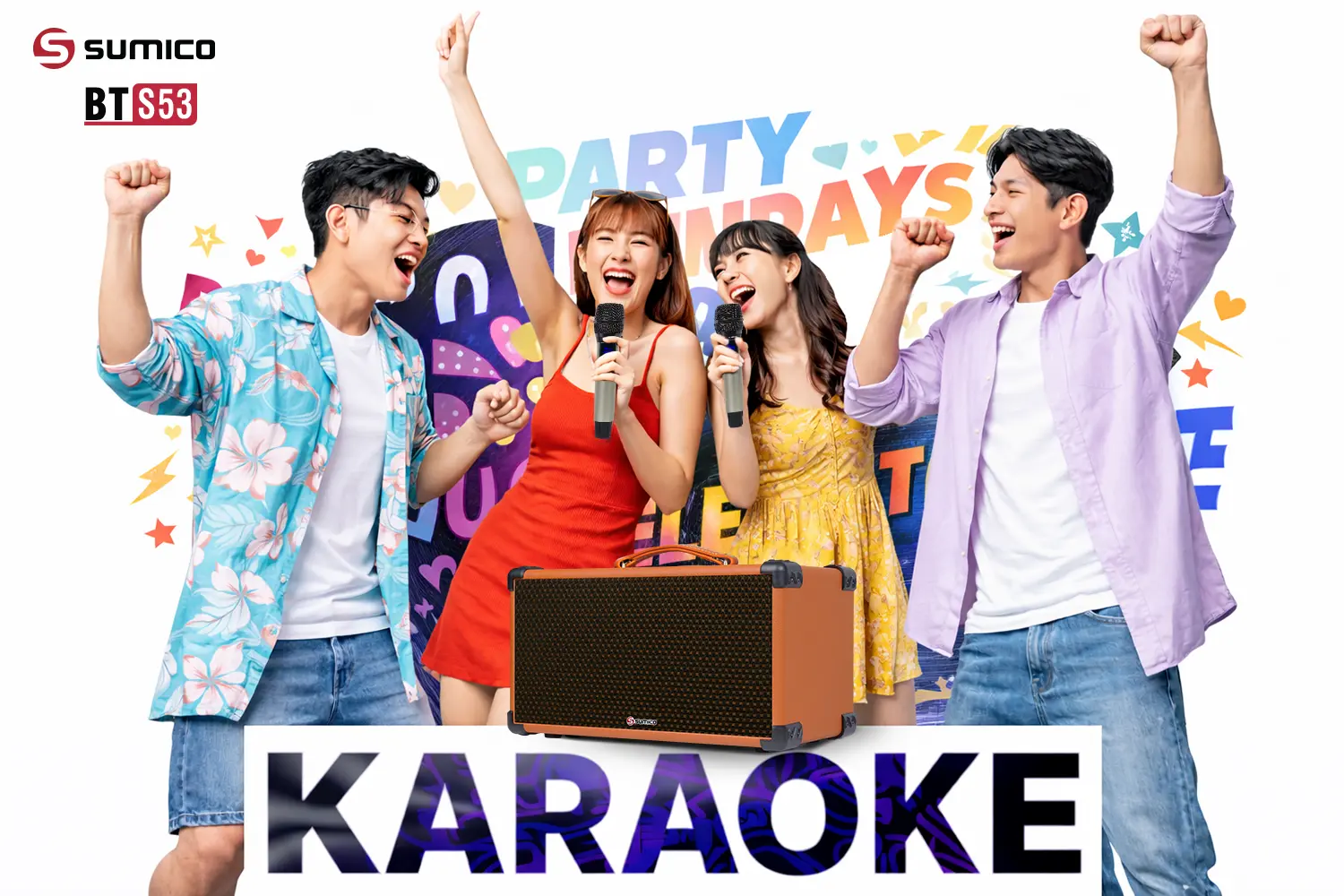 Loa Karaoke di động Sumico BT-S53 thiết kế 3 đường tiếng