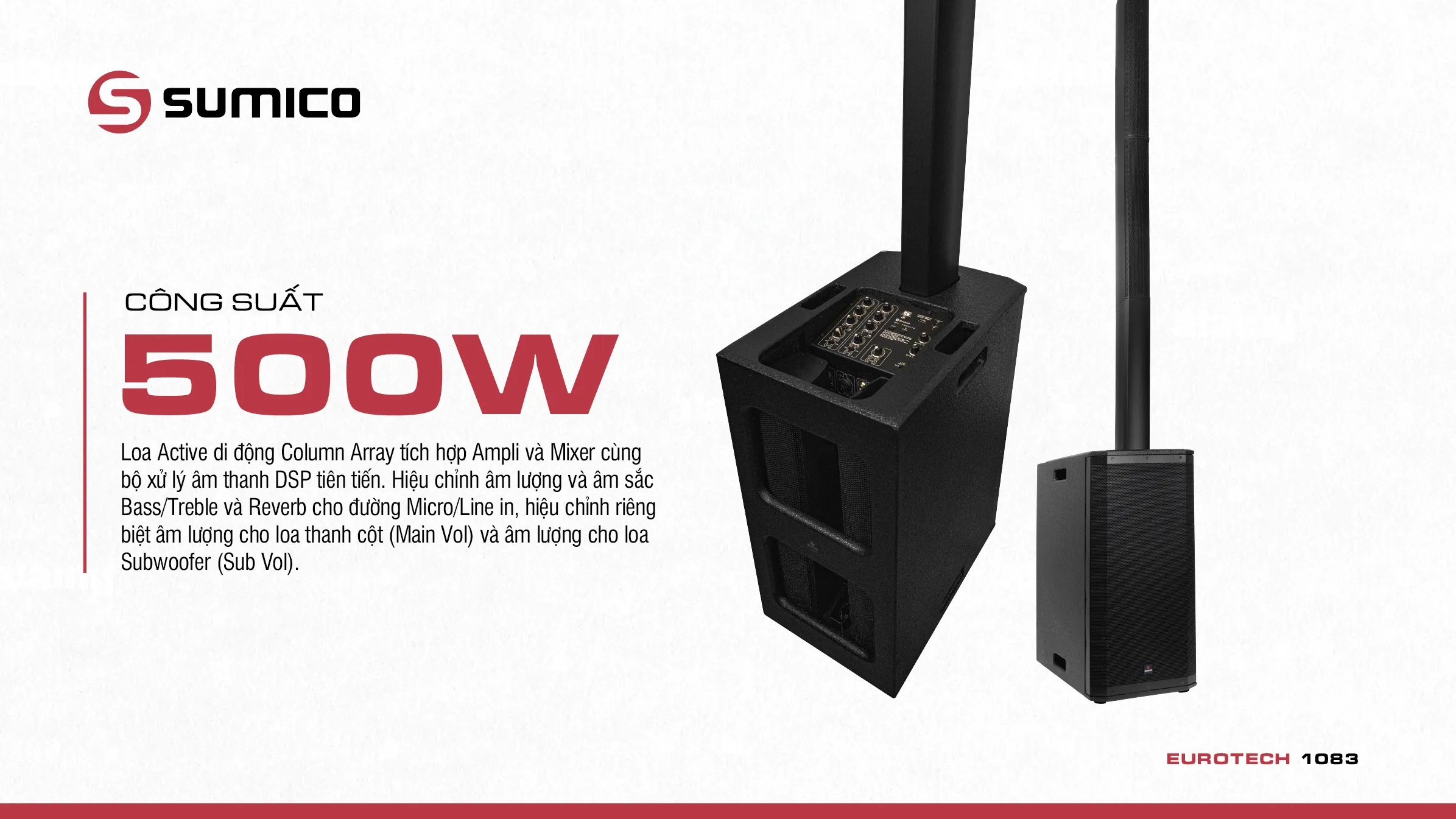 Loa Active di động Column Array Sumico EUROTECH 1083 | Anh Duy Audio