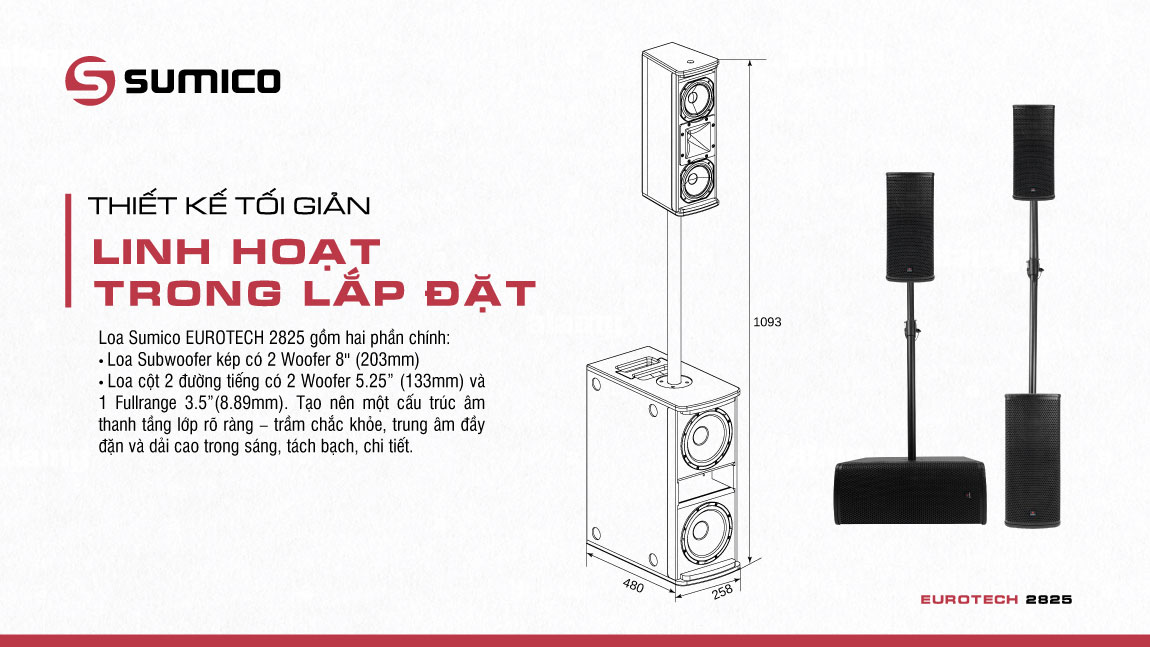 Loa Colume Active di động Sumico EUROTECH 2825 | Anh Duy Audio