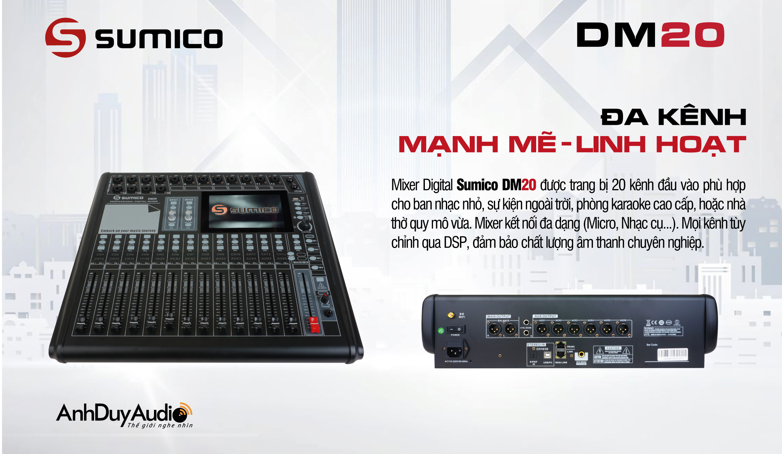 Mixer Digital Sumico DM20 | Anh Duy Audio