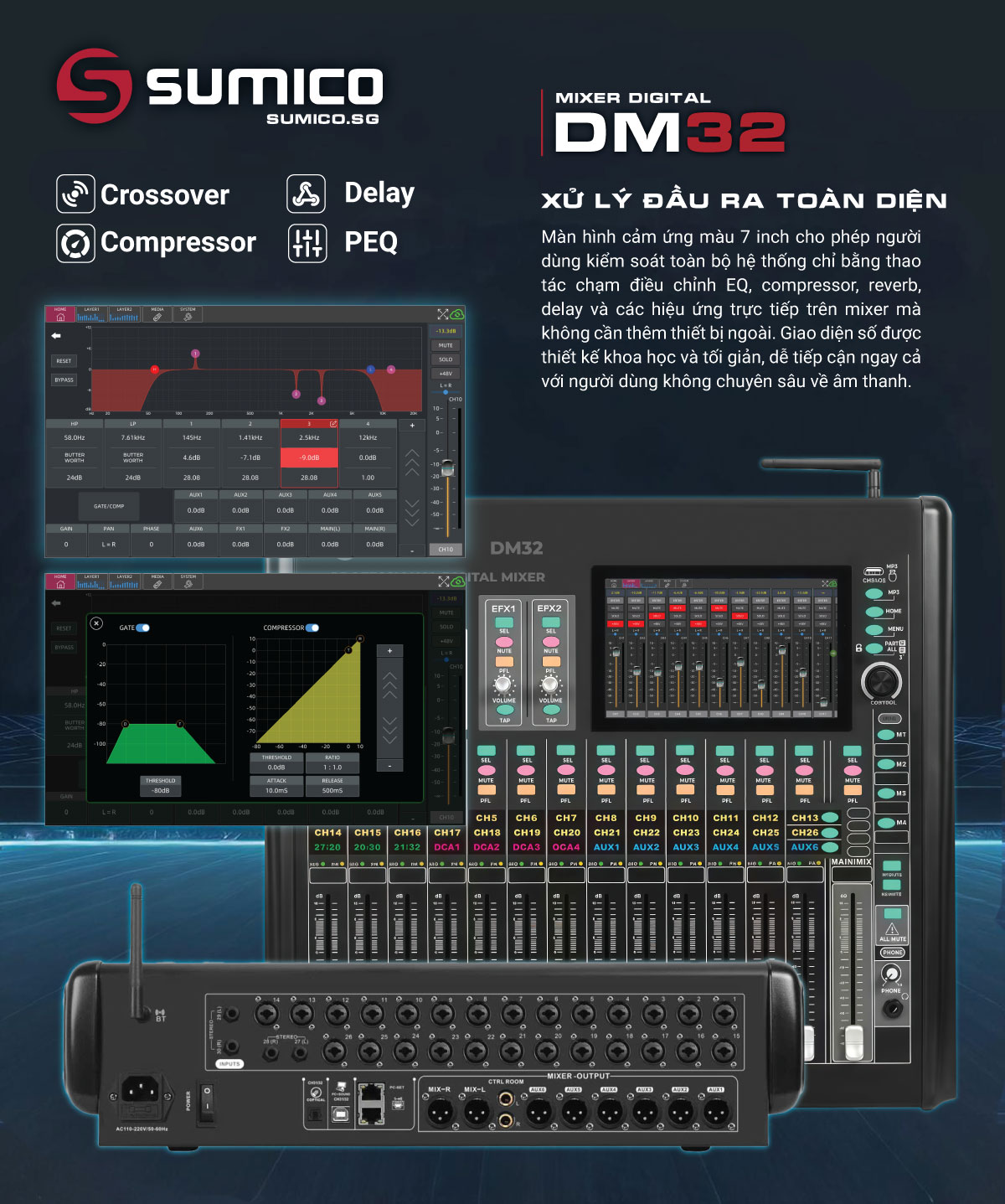 Mixer Digital Sumico DM32 | Anh Duy Group