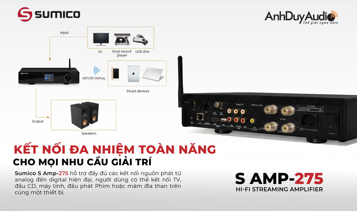 Streaming Amplifier Sumico S Amp 275 | Anh Duy Audio