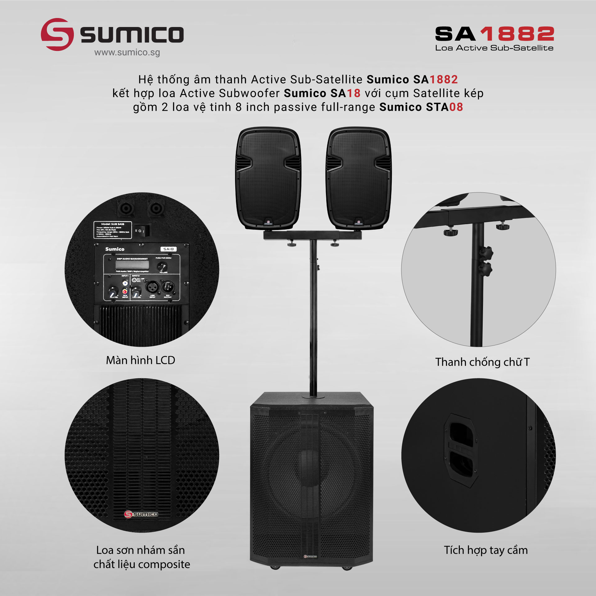 Loa Active Sub-Satellite Sumico SA1882 | Anh Duy Audio
