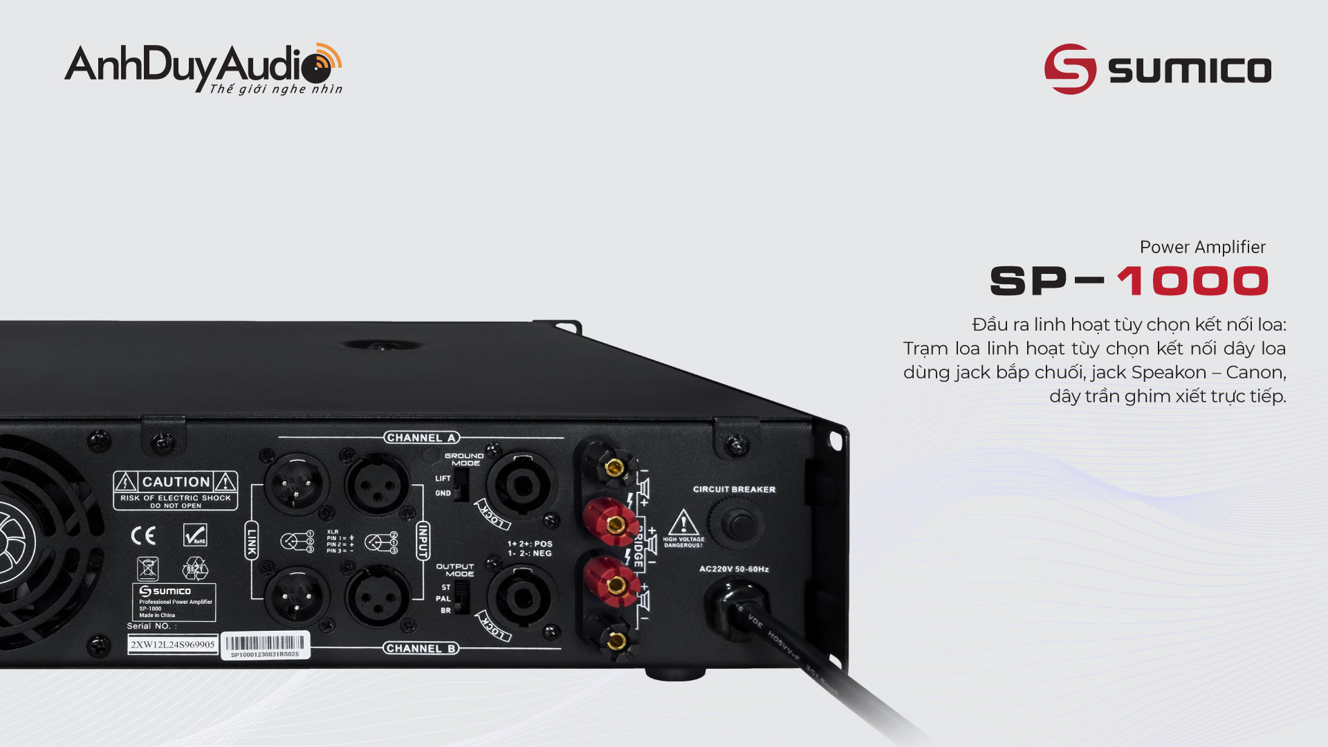 Power Amplifier Sumico SP-1000 | Anh Duy Audio