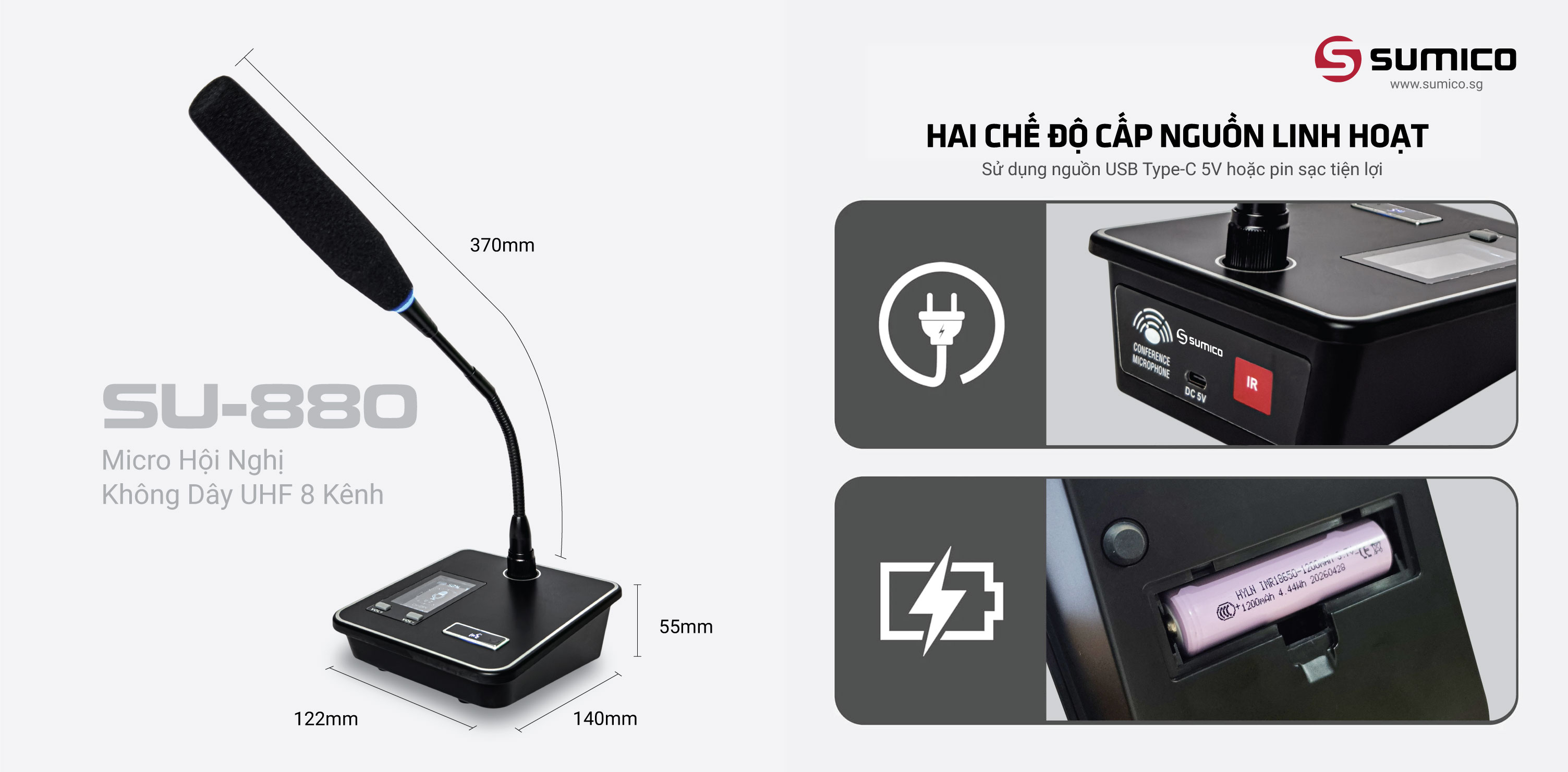 Hệ thống micro hội nghị không dây Sumico SU-880 | Anh Duy Group
