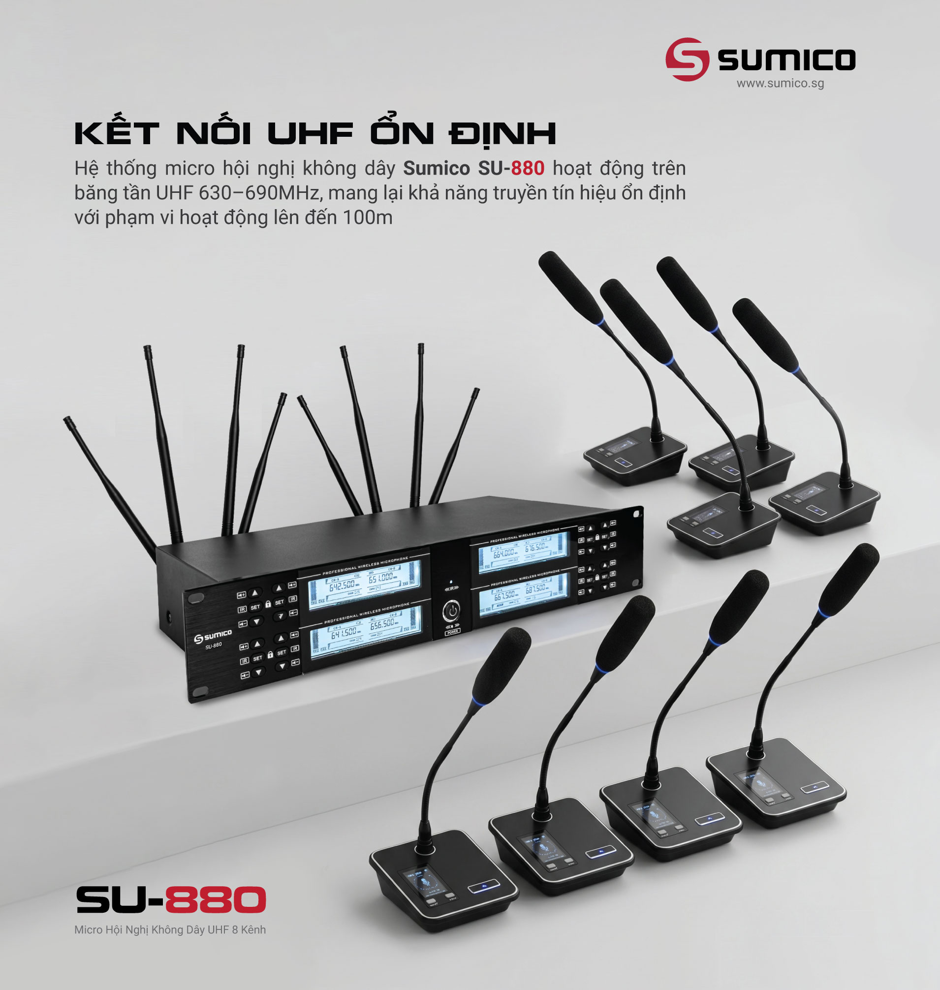Hệ thống micro hội nghị không dây Sumico SU-880 | Anh Duy Group