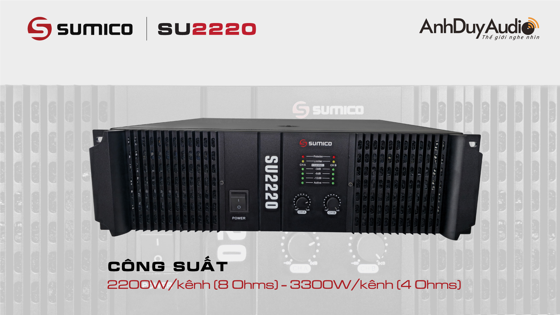 Power Amplifier chuyên nghiệp Sumico SU2220 | Anh Duy Audio