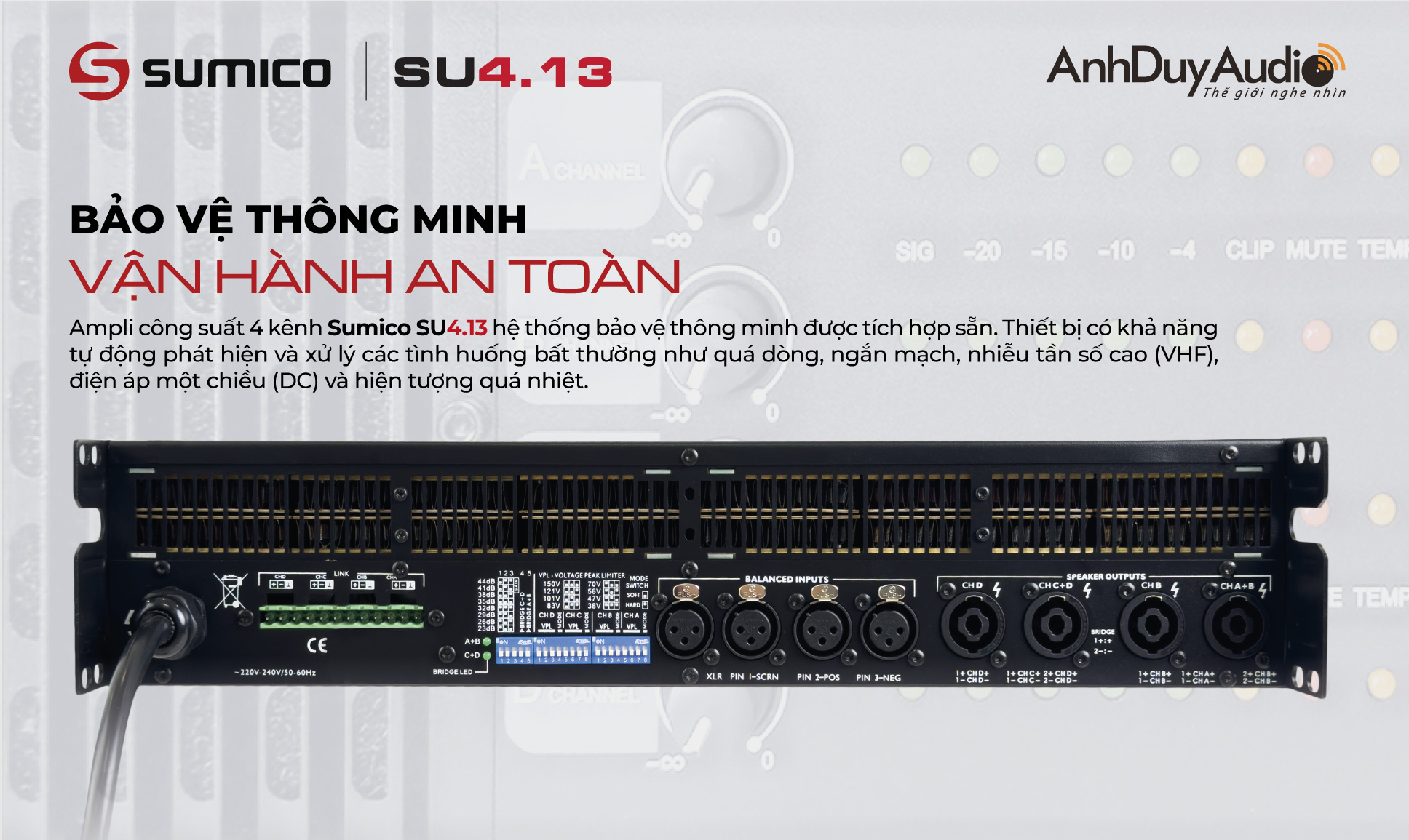 Power Amplifier 4 kênh Sumico SU4.13 | Anh Duy Audio