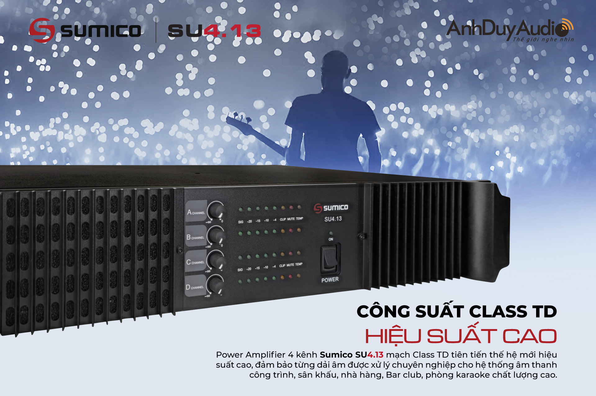 Power Amplifier 4 kênh Sumico SU4.13 | Anh Duy Audio