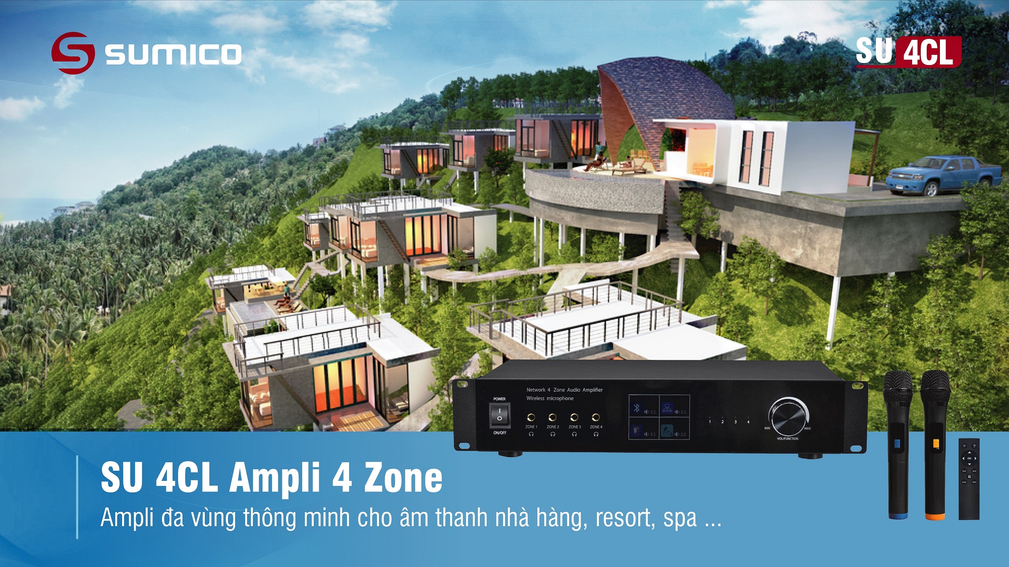 Ampli 4 Zone Network Audio Sumico SU 4CL | Anh Duy Audio