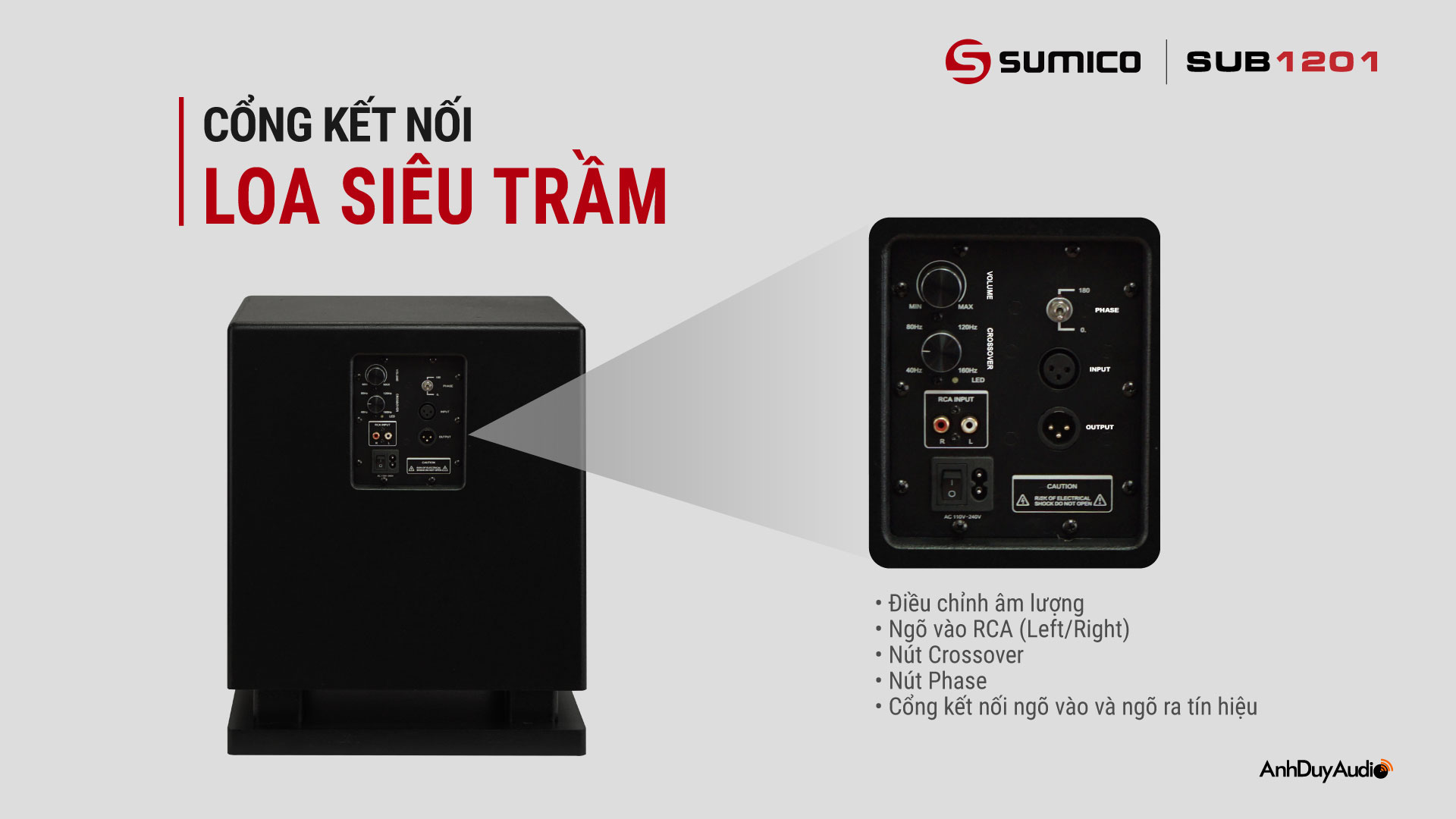 Subwoofer Active Sumico SUB1201 | Anh Duy Audio