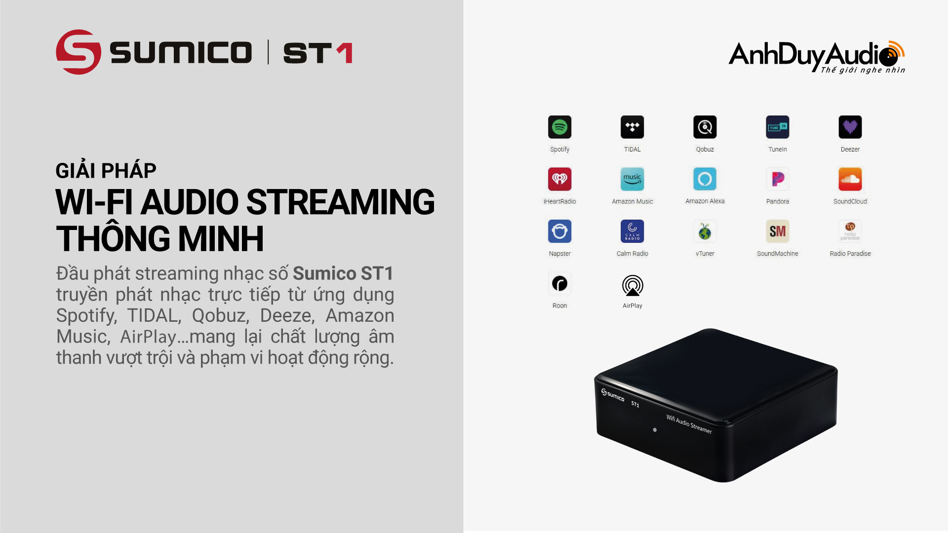 Đầu phát streaming nhạc số Sumico ST1 | Anh Duy Audio